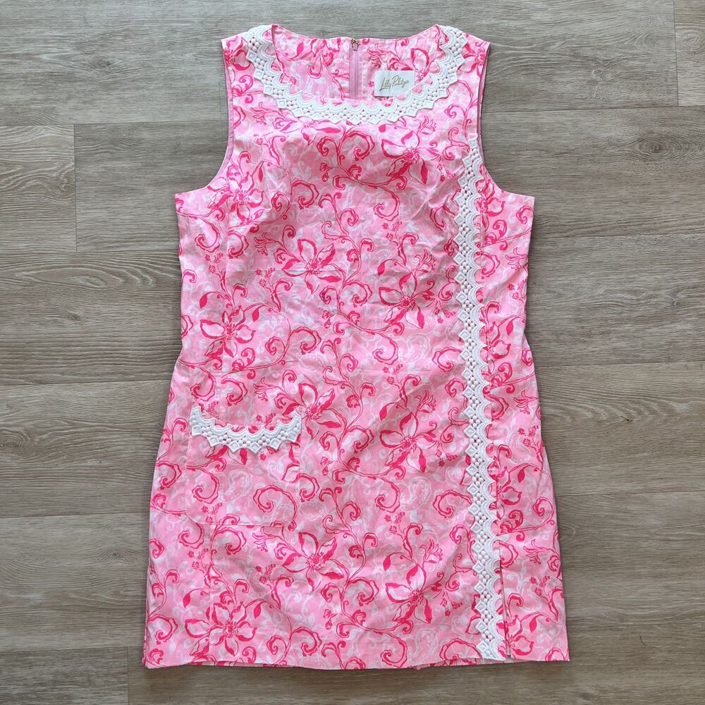 Lilly Pulitzer Ginge Shift Romper Conch Shell Pink Woman's-Size 14